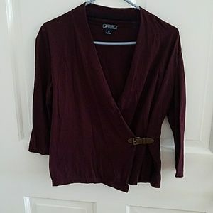 American Living Purple Buckle Shirt 3/4 Sleeve M